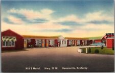 Bonnieville, Kentucky Postcard H&S MOTEL Highway 31 Roadside Linen - Dated 1953 picture