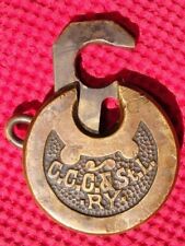 Rare Old Brass Padlock Vintage St Louis Six Lever Lock Antique Original No Key picture