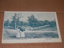 HERSHEY PA - 1906 POSTCARD - RUSTIC BRIDGE - FACTORY in DISTANCE - LADY PARASOL picture