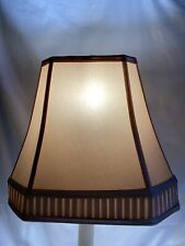 Vintage Rare Octagon Victorian Art Deco Style Gold Lamp Shade Pleated Rim #102 picture