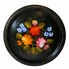 Vintage Soviet Russia Hand Painted Floral Tole Ware 13