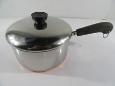 Vintage Revere Ware Stainless Steel Copper Clad 2 Quart Sauce Pot With Lid USA picture