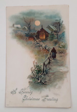 1907 Hearty Christmas Greeting Postcard Antique Early Century Vertical Post Card picture