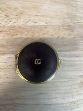 Vintage Etienne Aigner Mirror Compact Brown Leather Gold Double Mirror picture