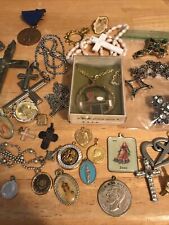 Religious Necklaces, Crosses And Pins, Large Lot picture