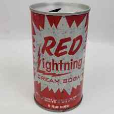 Vintage RED Lightning Cream Soda Can EMPTY Collectible picture