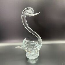 Vintage Extremely Clear Solid Crystal Swan Figurine. Heavy. 10