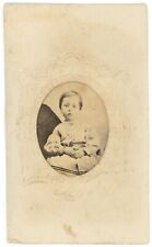 Antique Ornate CDV Circa 1870'S Adorable Child In Victorian Outfit picture