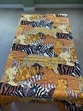 RARE Vintage Custom 1970s Jungle Cotton Canvas Fabric 51”x45” Drape/Curtain picture