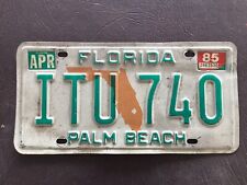 Florida License Plate 1985 Palm Beach ITU740 picture