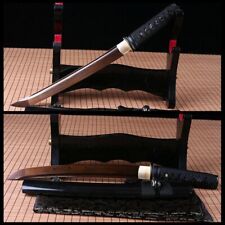 hand forged Japanese tanto Sword red&Black Folded Steel Full Tang Sharp Blade. picture