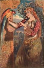 W. Pawliszak Art Postcard; Exotic Fairy Tale Princess & Her Parrot Unposted picture
