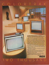 Vintage Print Ad - 1980's RCA TV Colortrak 2000 Series Modern Design Televisions picture