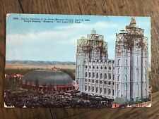 Laying Capstone of the Great Mormon Temple Salt Lake City Utah Postcard picture