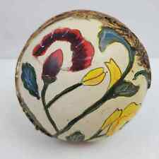 Vintage Folk Art Decorative Ball 4 Inch Hand Painted Flowers picture
