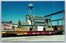 eStampsNet - Locomotive Motor on Flatcar Nashville Bridge Co. Towboat Postcard  picture