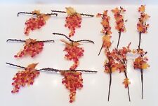 Vintage Vine Fall Leaves Decorative Multicolored Beads Grape Vine Clusters (12) picture