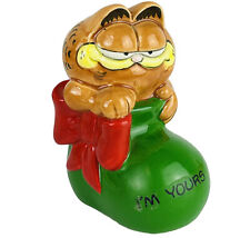 Enesco Garfield Green Christmas Stocking Figurine 'I'M YOURS' Vintage picture