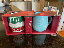 St. Nicholas Square Say It Ain't Snow & Snow Flake Mug Set, Kohl's New in Box picture
