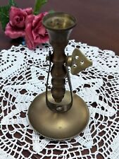 Rare Find Vintage Mid Century Solid Brass Swinging Candlestick Holder picture