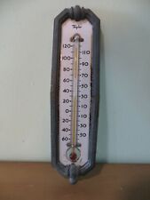 antique Taylor porcelain with cast iron boarder thermometer 9 1/2 x 2 1/2 inches picture