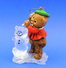 Vintage Hallmark Bear Ornament 1981 Ice Carving picture