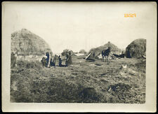 larger Photograph, Kyrgyz village w strange hauses, horses, native,  Kyrgyzstan, picture