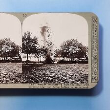 WW1 Stereoview 3D C1916 Real Photo Incoming German High Explosive Shell France picture
