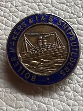 RARE BOILERMAKERS IRON STEEL SHIPBUILDERS TRADE UNION BUTTONHOLE pin badge lapel picture