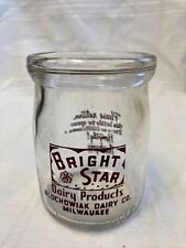 Vintage Bright Star Dairy Blochowiak Milwaukee Wisconsin Milk Bottle Cheese Jar picture