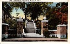 Entrance to Burial Hill Plymouth Mass Vintage Postcard spc7 picture