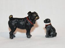Vienna Bronze Miniature Tiny Bermann Figurine Pug Dogs Black picture