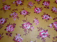 Vintage Roses Floral Cotton Fabric ~ Rose Pink Ochre picture