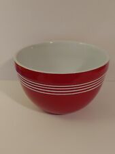 Threshold Large Red and White Stripe Stoneware Fruit Bowl Heavy Weighted picture