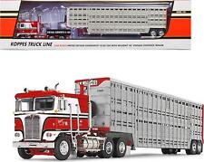 Kenworth K100 COE Red And White With 45' Wilson Vintage Livestock Trailer Koppes picture