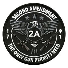 2nd Amendment 1791 USA Gun Permit Patch [Hook Fastener-3.5 inch-MG5] picture
