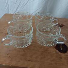 Vintage set of 12 clear glass fruit themed Punch Bowl cups picture