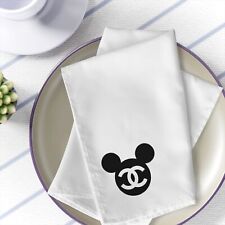 Customized Cloth Dinner Napkin set of 4 Black Chanel Logo Mickey Mouse Specialty picture