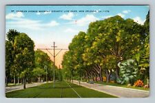 New Orleans, LA-Louisiana, St. Charles Ave. Live Oaks, Vintage Postcard picture