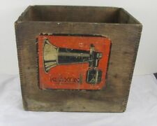 Klaxon Horn Dovetailed Wood Box Crate Economy Signal Antique Paper label picture