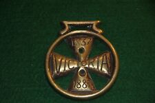 Vintage Brass Harness Bridal Medal Badge Horse Tack Queen Victoria 1837-1887 picture