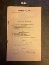 Antique Act of Parliament RARE , The Homicide Act , 1957 picture