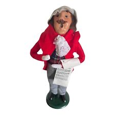 VTG Byers Choice 1988 Man Caroler w/mustache Sheet Music Red Coat Victorian Sign picture