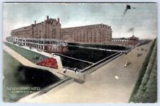 1907 THE NEW HOTEL DENNIS BOARDWALK EXTERIOR VIEW ATLANTIC CITY NJ POSTCARD picture