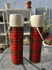 Vintage 1973 King Seeley Red Plaid Thermos (Pair of 2) - More than 40 years old picture