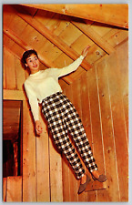 Vintage Postcard - The Mystery Spot - Standing on the Wall - St. Ignace Michigan picture