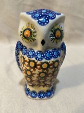 Handmade Kalich Polish Pottery Owl picture