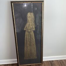British Brass Rubbing Unknown Subject 40”x17”Vintage Lady England picture