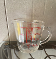 Vintage Pyrex 1-Cup Measuring Glass w/ D Handle & Red Print no. 508 USA~L@@K picture