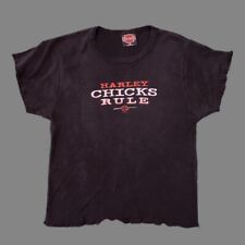 Vintage Harley Davidson Harley chicks rule ruffled crop tee From 2003 Size: M picture